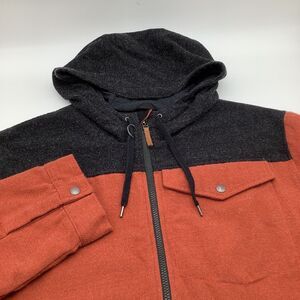 Obermeyer Mens Long Sleeve Full Zip Wool Blend Hoodie‎ Jacket Orange Size XL
